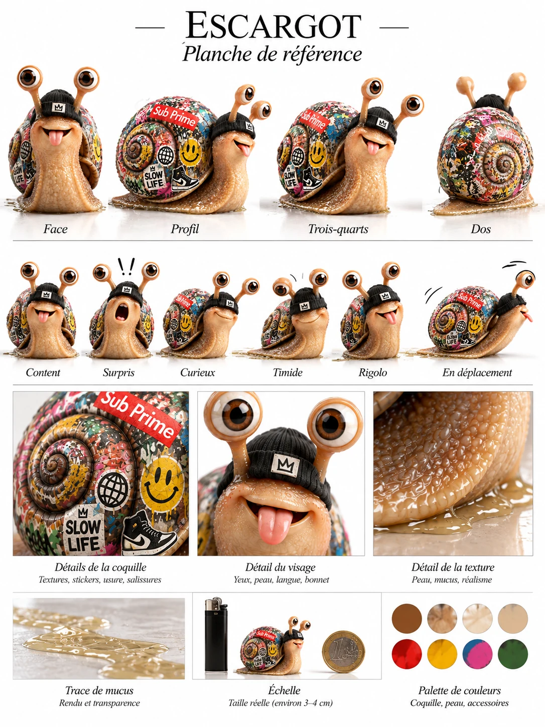 Planche complète : L’escargot